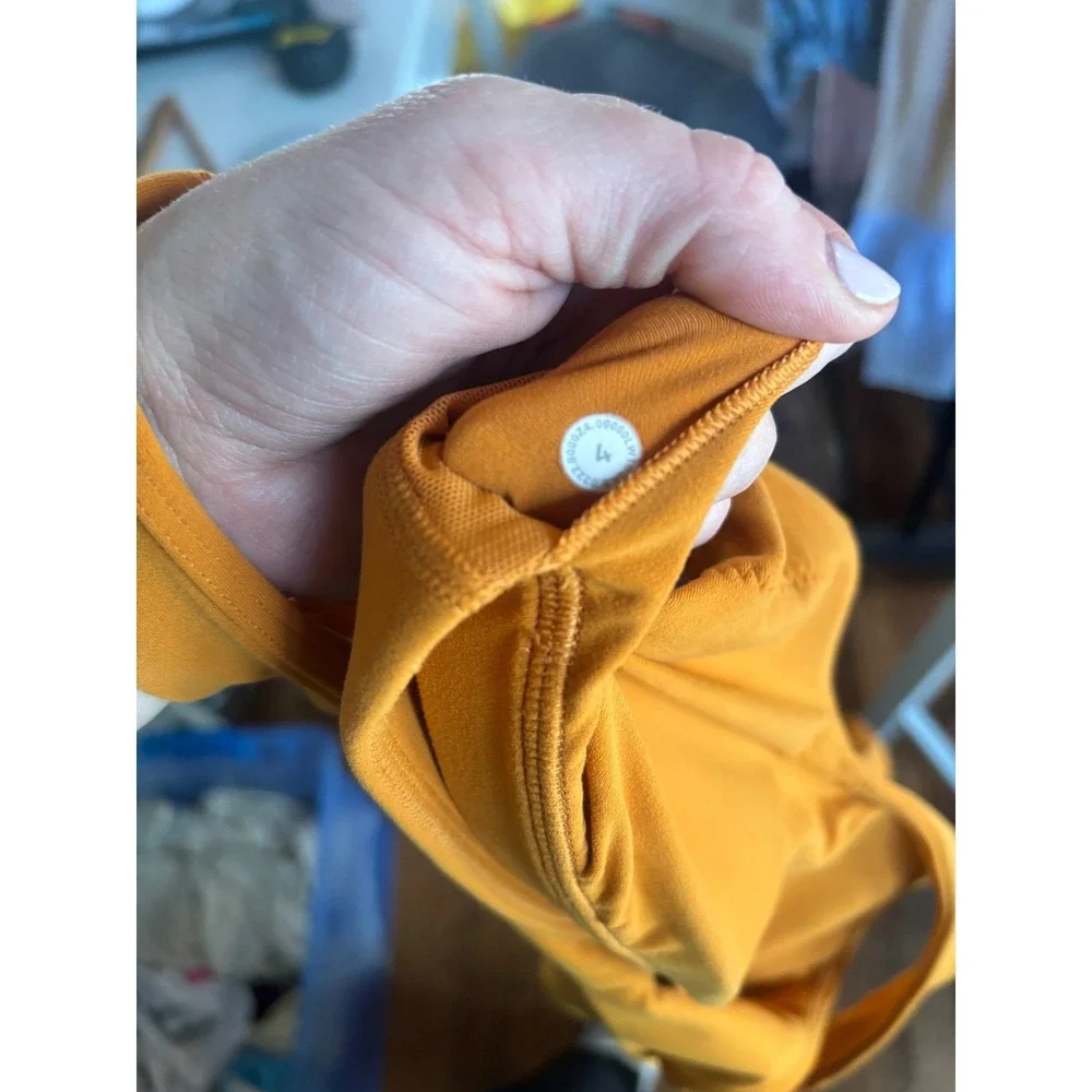 Lululemon Align‎ Bodysuit Shorts Romper Orange Yoga Pilates Athleisure 4